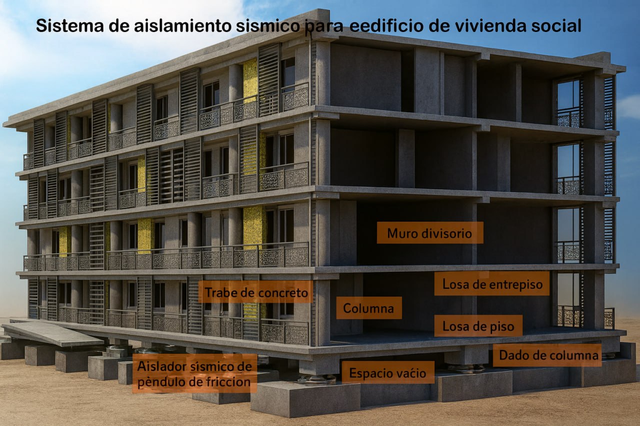 Edificio corporativo con sistema de aislamiento sísmico